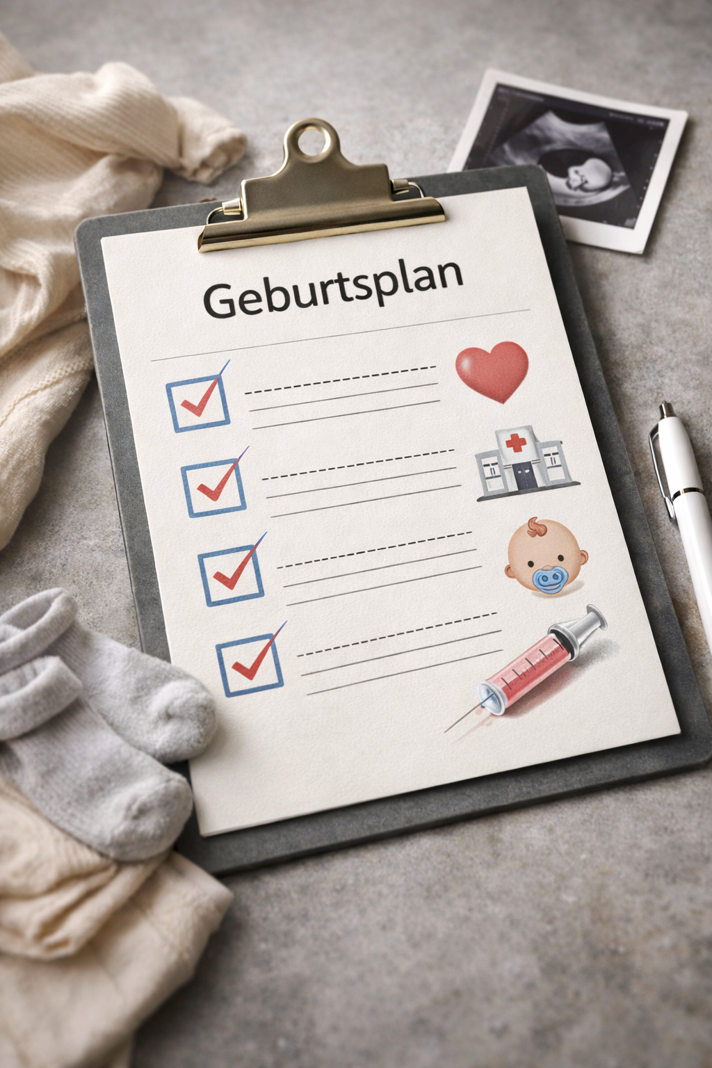 Illustration zum Thema Geburtsplan